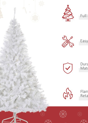 6FT White Christmas Tree Pre Lit - 250 Warm White LED