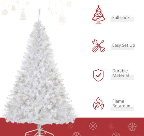 6FT White Christmas Tree Pre Lit - 250 Warm White LED
