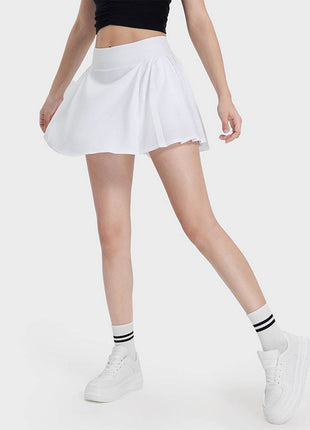 Pleated Detail Mid-Rise Waist Active Skirt - MimiStylez