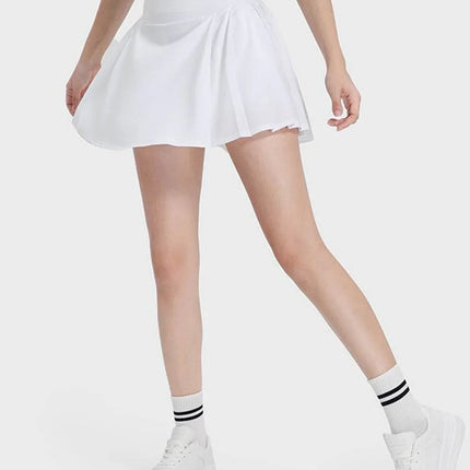 Pleated Detail Mid-Rise Waist Active Skirt - MimiStylez