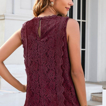 Lace V-Neck Tank - MimiStylez