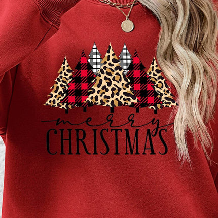 MERRY CHRISTMAS Round Neck Long Sleeve Sweatshirt - MimiStylez