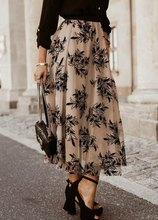 Embroidered High Waist Skirt - MimiStylez