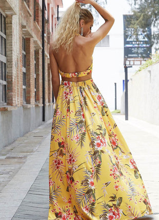 Halter Neck Split Dress - MimiStylez