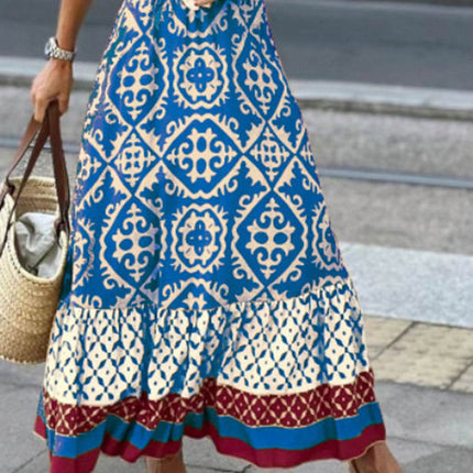 Geometric Elastic Waist Maxi Skirt - MimiStylez