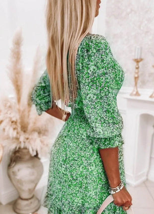 Full Size Ruffled Hem Floral Dress Plus Size - MimiStylez