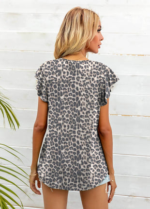 Round Neck Butterfly Sleeve Top - MimiStylez