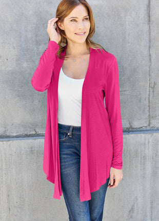 Basic Bae Full Size Open Front Long Sleeve Cardigan - MimiStylez