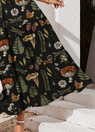 Tiered Printed Square Neck Cami Dress - MimiStylez