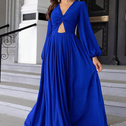 Twist Front Cutout Long Sleeve Dress - MimiStylez