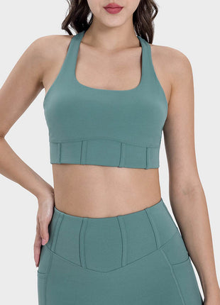 Square Neck Wide Strap Active Tank - MimiStylez