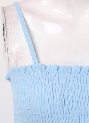 Smocked Spaghetti Strap Wide Leg Jumpsuit - MimiStylez