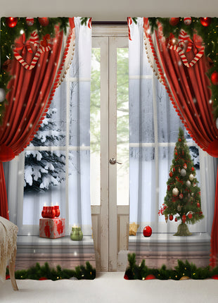 2PCs Christmas Curtain 3D Printing