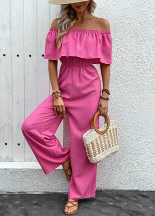 Off-Shoulder Wide Leg Jumpsuit - MimiStylez