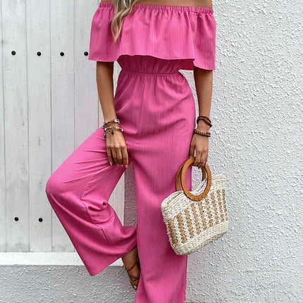 Off-Shoulder Wide Leg Jumpsuit - MimiStylez