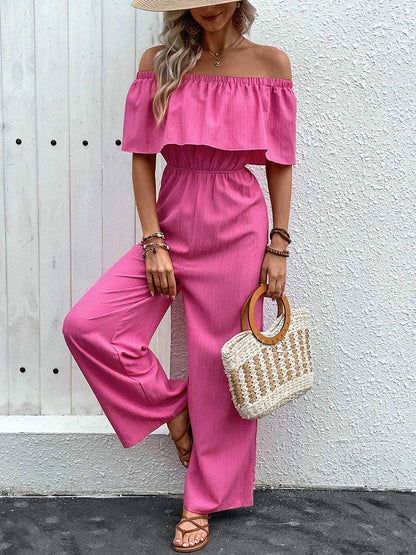 Off-Shoulder Wide Leg Jumpsuit - MimiStylez