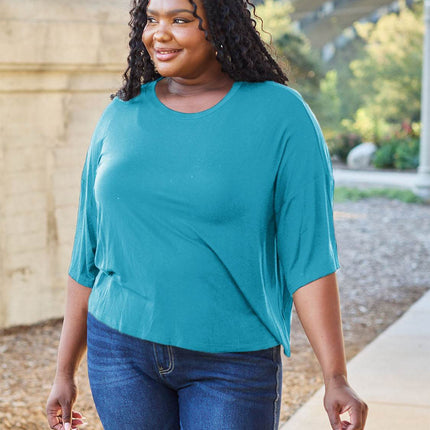 Basic Bae Full Size Round Neck Drop Shoulder T-Shirt - MimiStylez