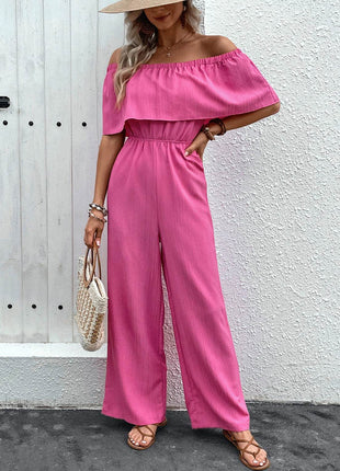 Off-Shoulder Wide Leg Jumpsuit - MimiStylez
