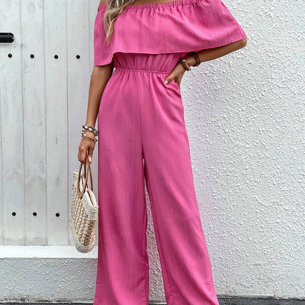 Off-Shoulder Wide Leg Jumpsuit - MimiStylez