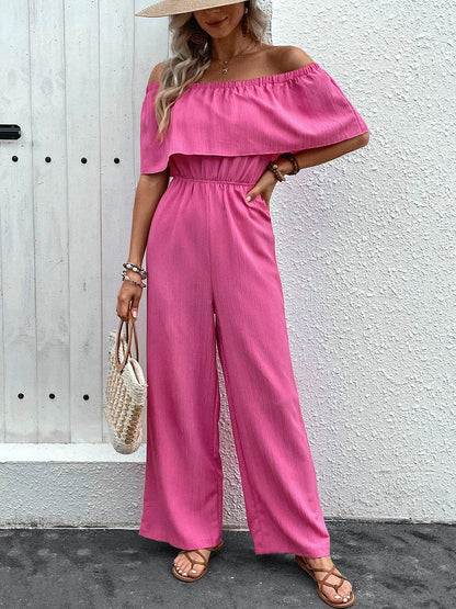 Off-Shoulder Wide Leg Jumpsuit - MimiStylez