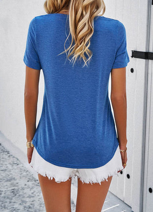 V-Neck Short Sleeve T-Shirt - MimiStylez