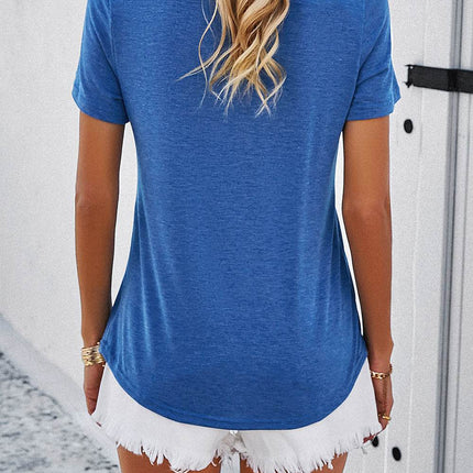 V-Neck Short Sleeve T-Shirt - MimiStylez