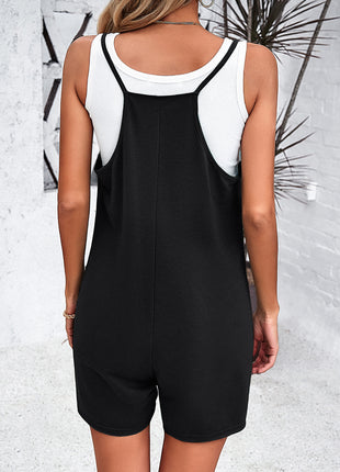Spaghetti Strap Romper with Pockets