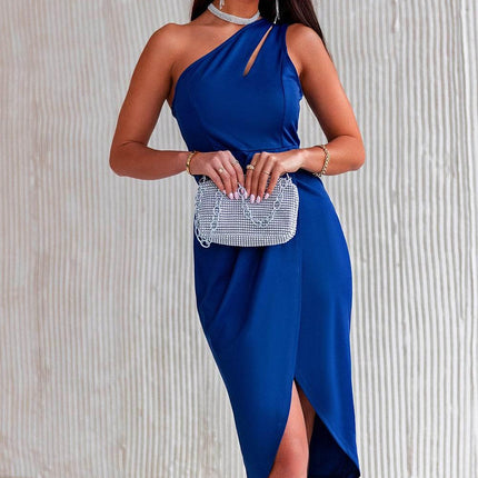Ruched Cutout Single Shoulder Dress - MimiStylez