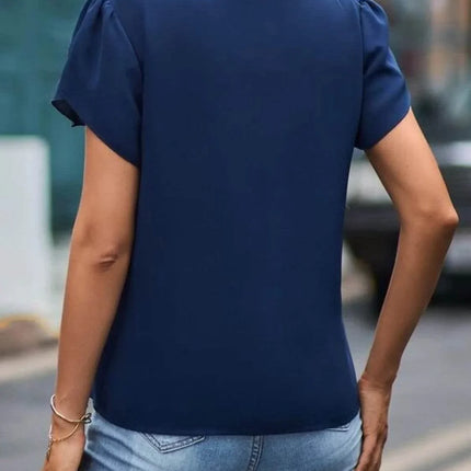 V-Neck Petal Sleeve Blouse - MimiStylez