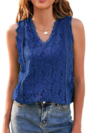 Lace V-Neck Tank - MimiStylez