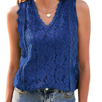 Lace V-Neck Tank - MimiStylez