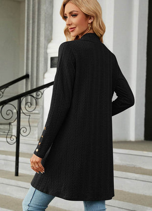 Open Front Long Sleeve Cardigan - MimiStylez