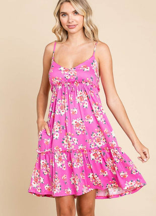 Culture Code Full Size Floral Ruffled Cami Dress - MimiStylez