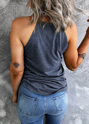 Curved Hem Grecian Tank Top - MimiStylez