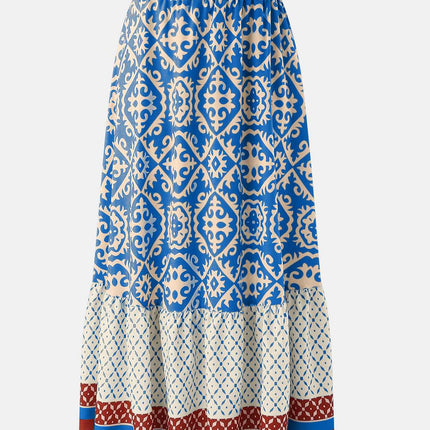 Geometric Elastic Waist Maxi Skirt - MimiStylez