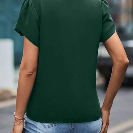 V-Neck Petal Sleeve Blouse - MimiStylez