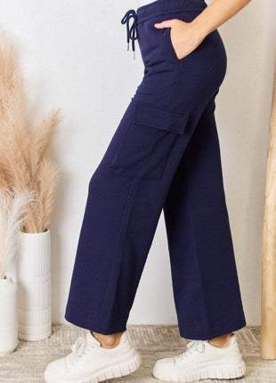 RISEN Drawstring Relaxed Cargo Wide Leg Pants - MimiStylez