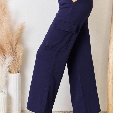 RISEN Drawstring Relaxed Cargo Wide Leg Pants - MimiStylez