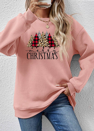 MERRY CHRISTMAS Round Neck Long Sleeve Sweatshirt - MimiStylez