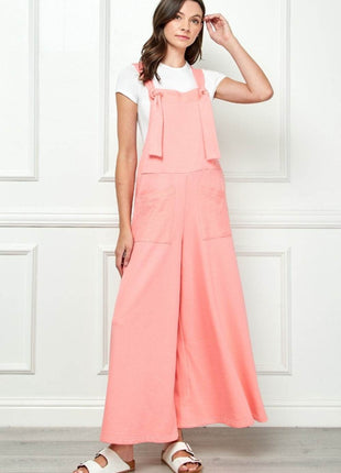 Veveret Wide Strap French Terry Overalls - MimiStylez