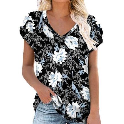 Milk Silk Abstract Printed V-neck - MimiStylez
