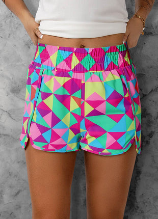Color Block Elastic Waist Shorts - MimiStylez