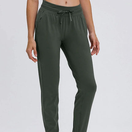 Double Take Tied Joggers with Pockets - MimiStylez