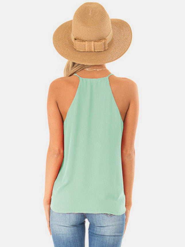 Full Size Surplice Spaghetti Strap Top - MimiStylez