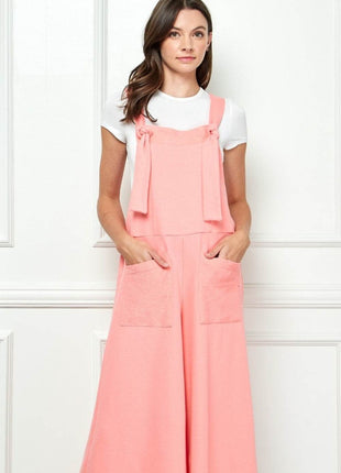 Veveret Wide Strap French Terry Overalls - MimiStylez