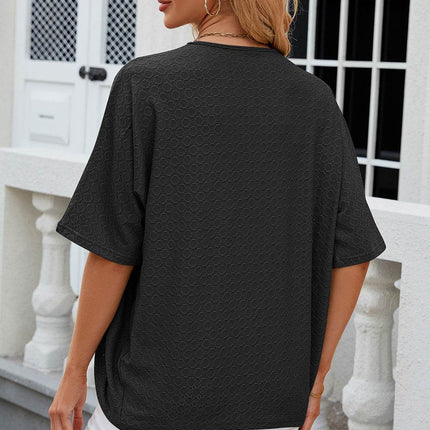 Eyelet Open Front Half Sleeve Cardigan - MimiStylez