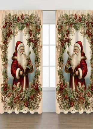 2PCs European Curtain Christmas Series