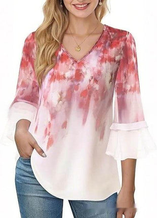 Women's Casual Top Pleated Sleeve - MimiStylez
