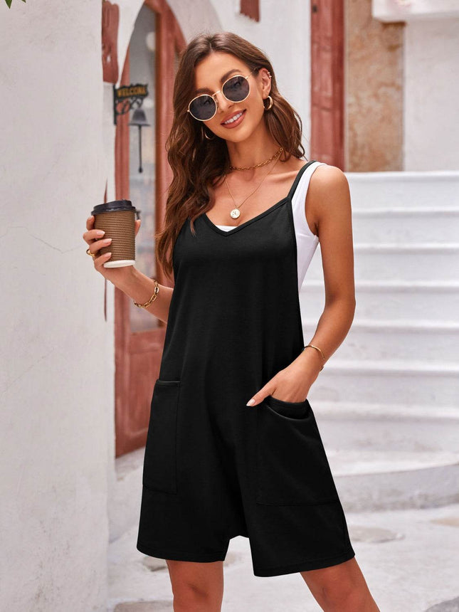 Spaghetti Strap Romper with Pockets - MimiStylez
