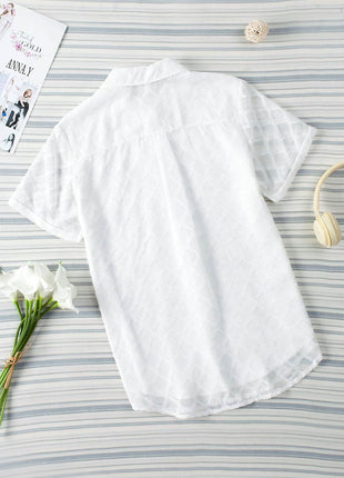 Button Up Short Sleeve Shirt - MimiStylez